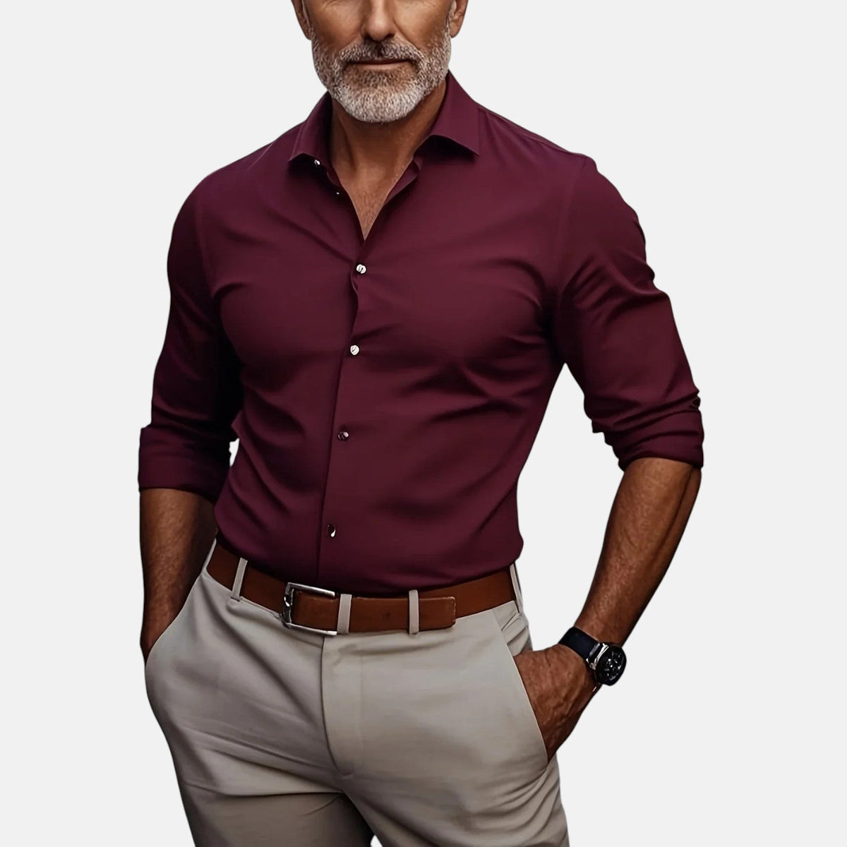 Herren Slim Fit Business Hemd