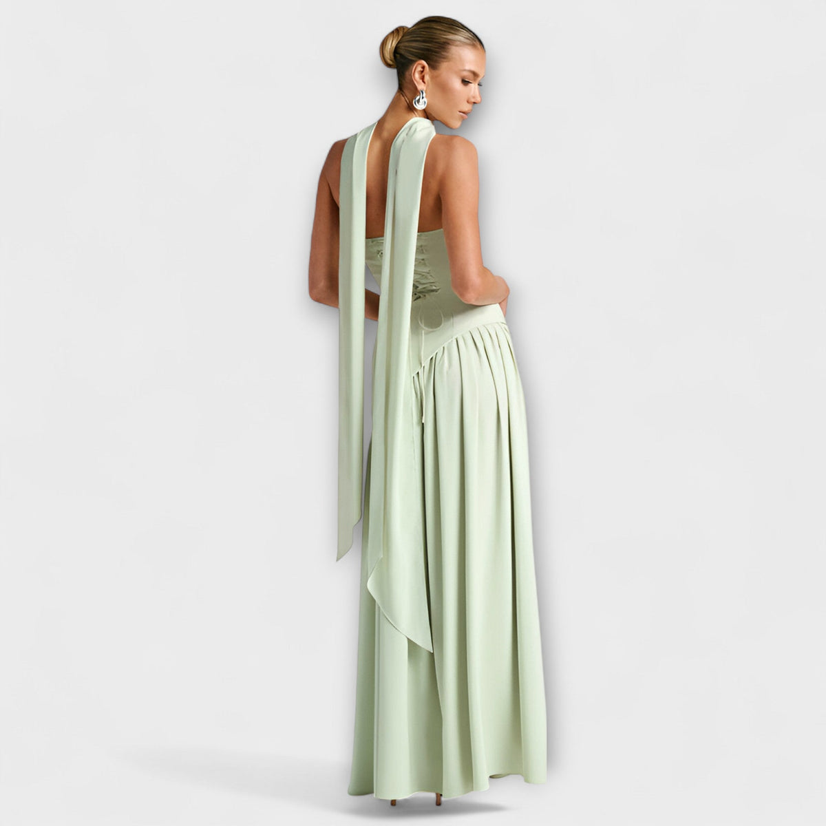 Ada - Gelbes elegantes Maxikleid mit Schlitz