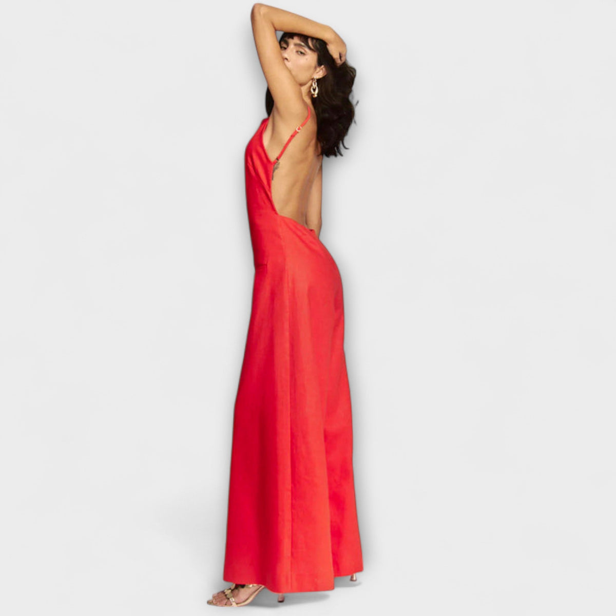 Ylva - Brauner Halter-Jumpsuit