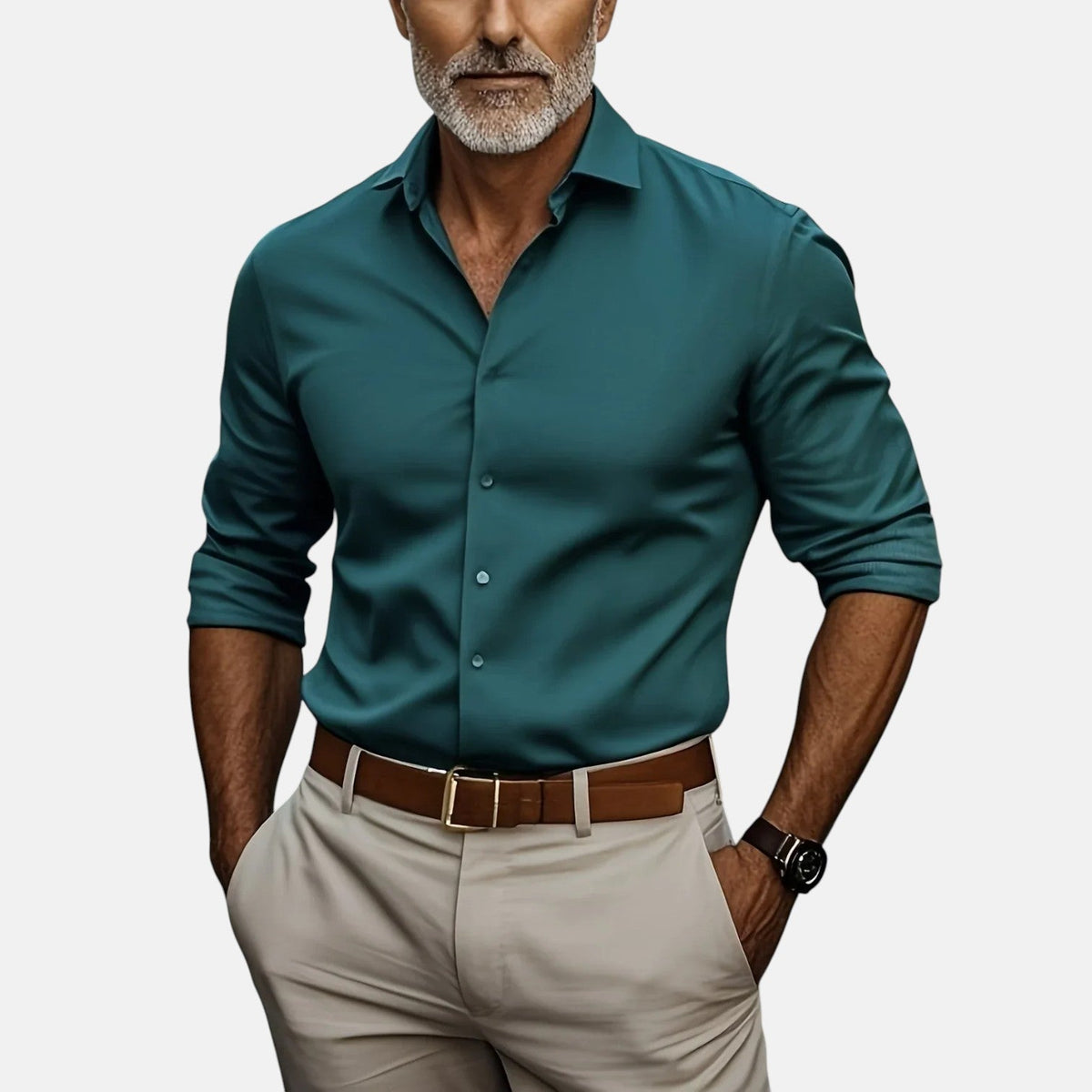 Herren Slim Fit Business Hemd