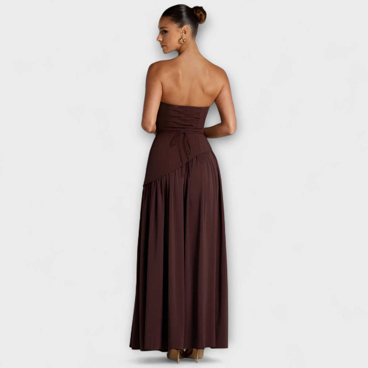 Ada - Gelbes elegantes Maxikleid mit Schlitz