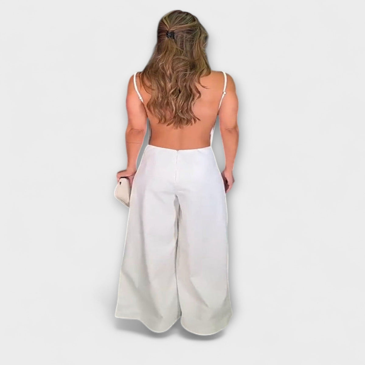 Ylva - Brauner Halter-Jumpsuit