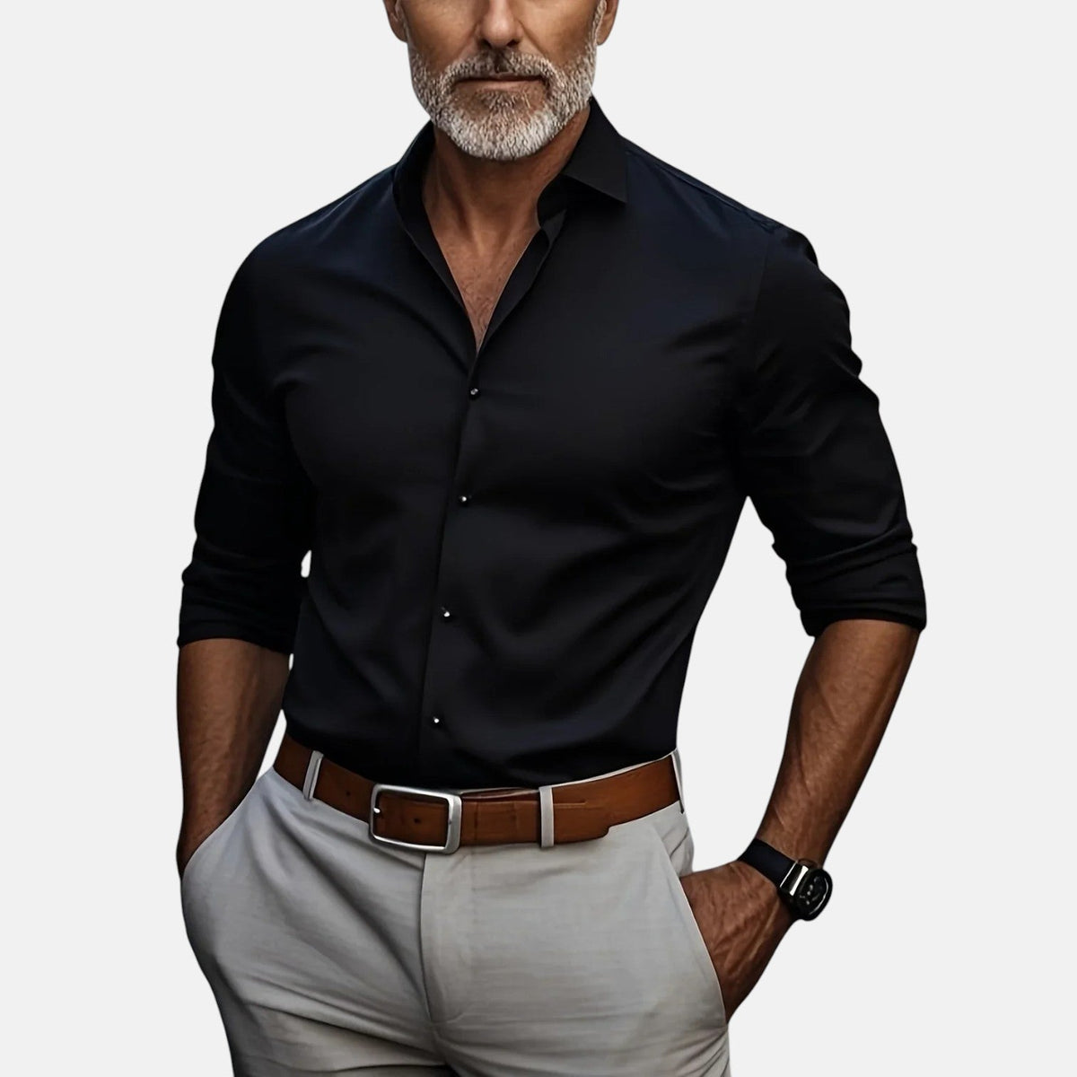 Herren Slim Fit Business Hemd