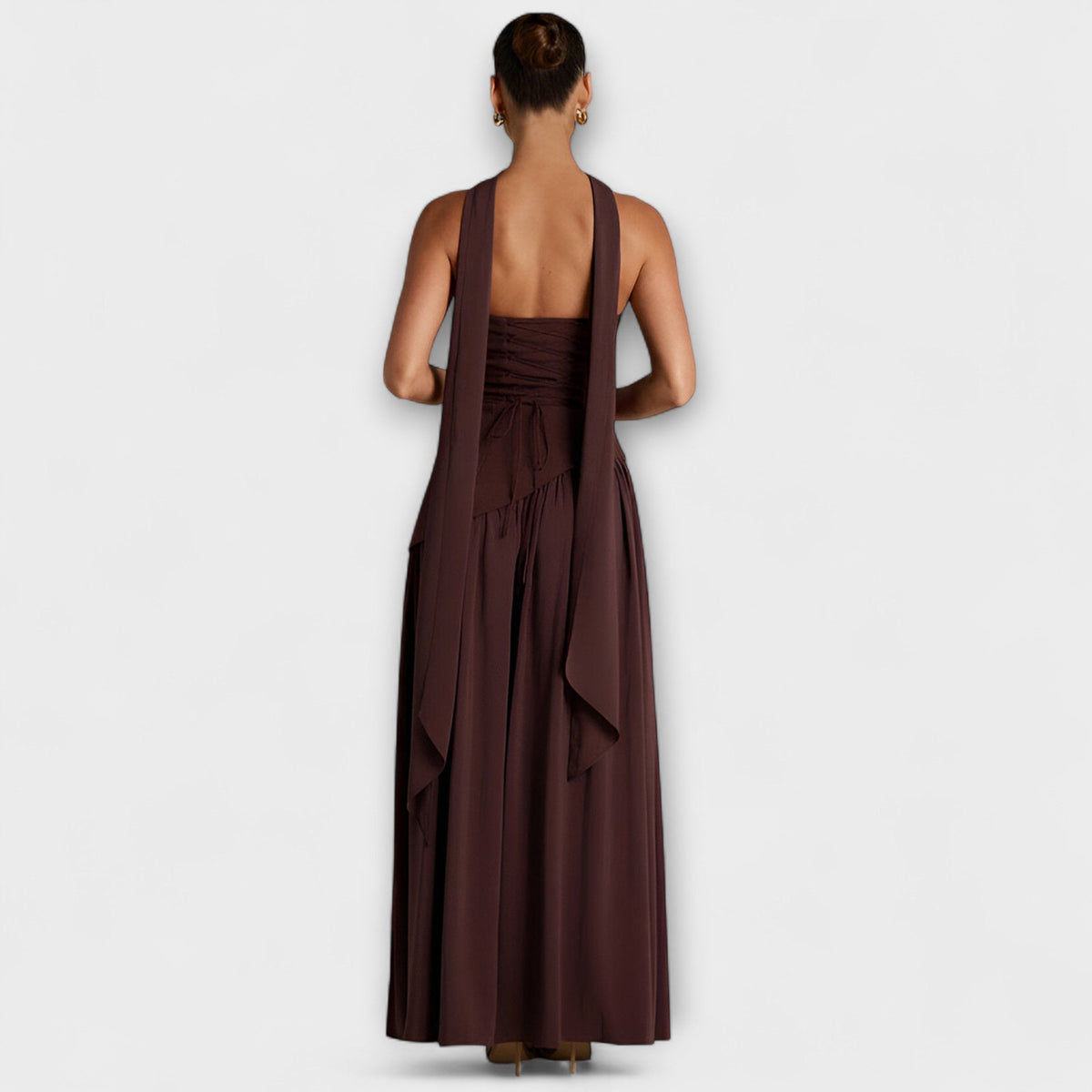 Ada - Gelbes elegantes Maxikleid mit Schlitz