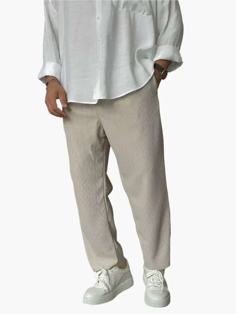 Herren Relax Fit Plissee Hose