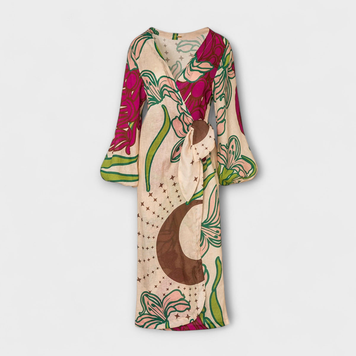 Tracey - Buntes Bindetunika-Maxikleid