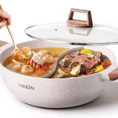 MIKA Antihaft-Hotpot mit Trennwand für zwei Brühen