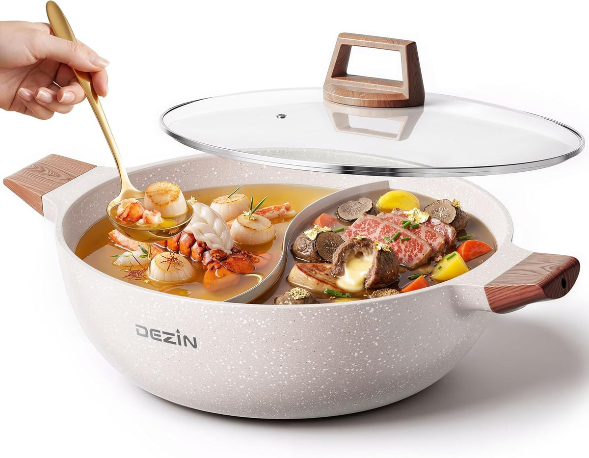 MIKA Antihaft-Hotpot mit Trennwand für zwei Brühen