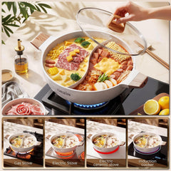MIKA Antihaft-Hotpot mit Trennwand für zwei Brühen
