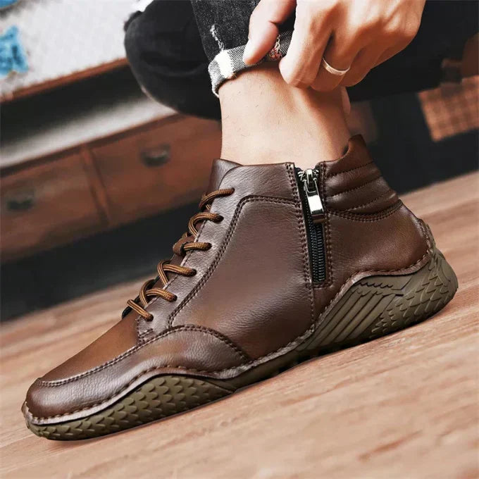 Wadenhohe Stiefel aus echtem Leder für Herren