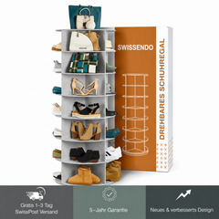 TESSA 360° drehbares Schuhregal mit 7 Etagen