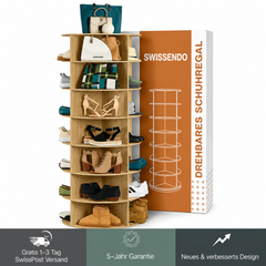 TESSA 360° drehbares Schuhregal mit 7 Etagen