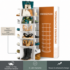 TESSA 360° drehbares Schuhregal mit 7 Etagen