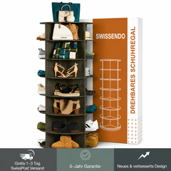 TESSA 360° drehbares Schuhregal mit 7 Etagen