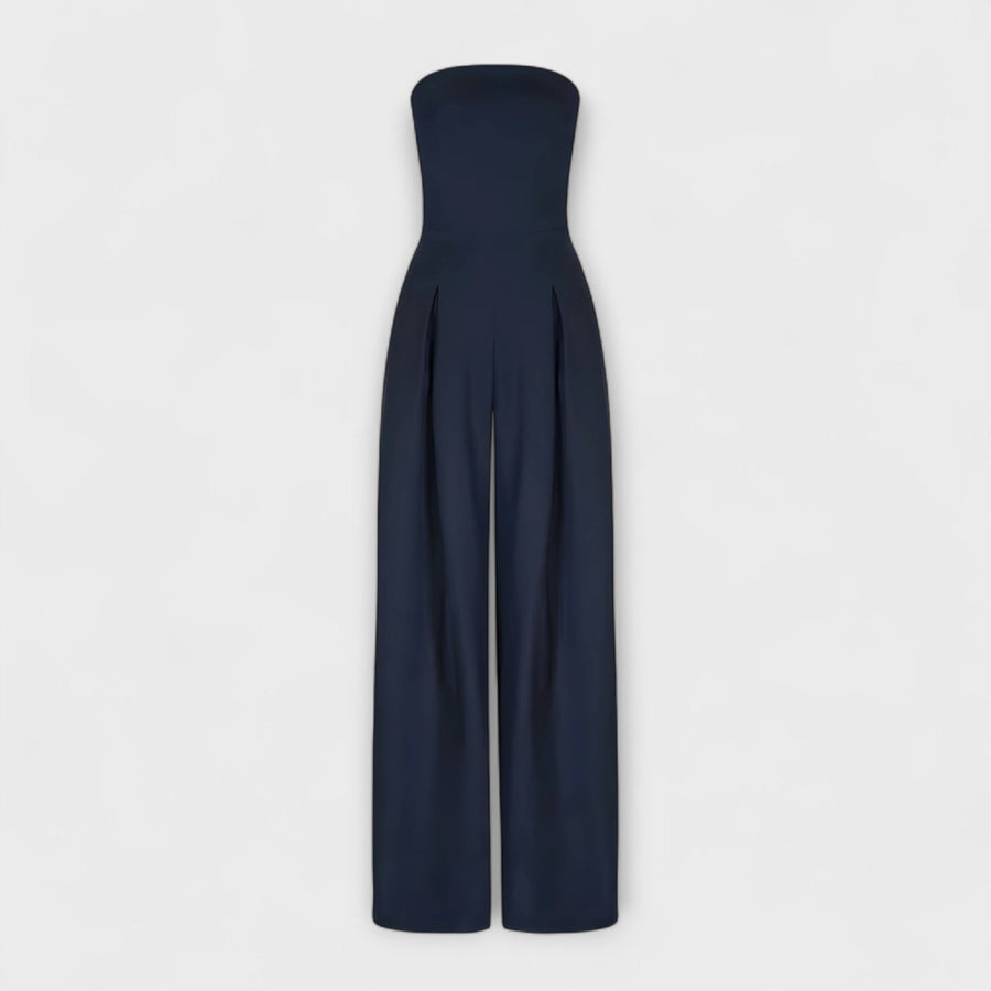 Amélie - Eleganter dunkelblauer Bandeau-Jumpsuit