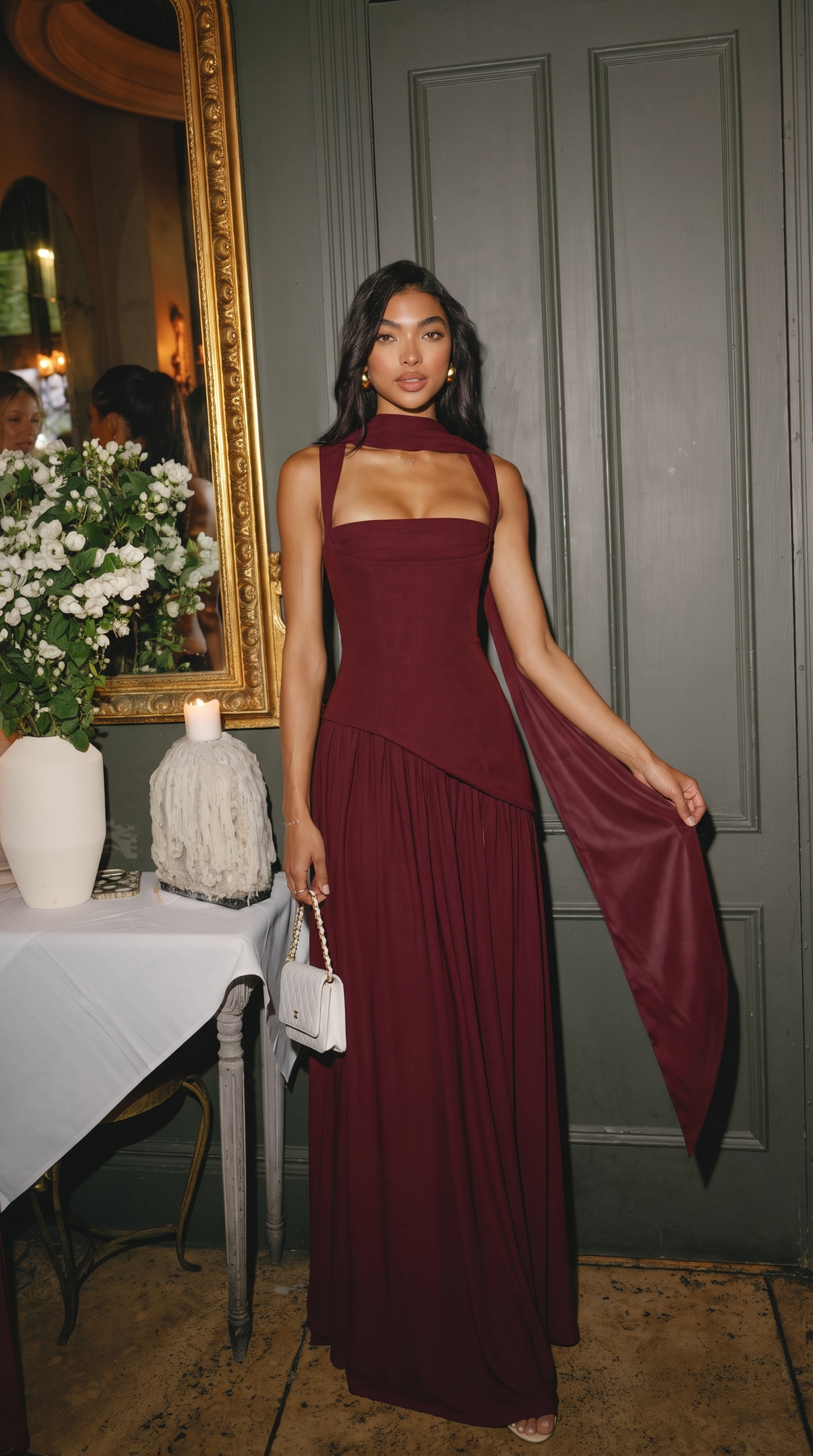 DANTHE Maxikleid Stoffdetail