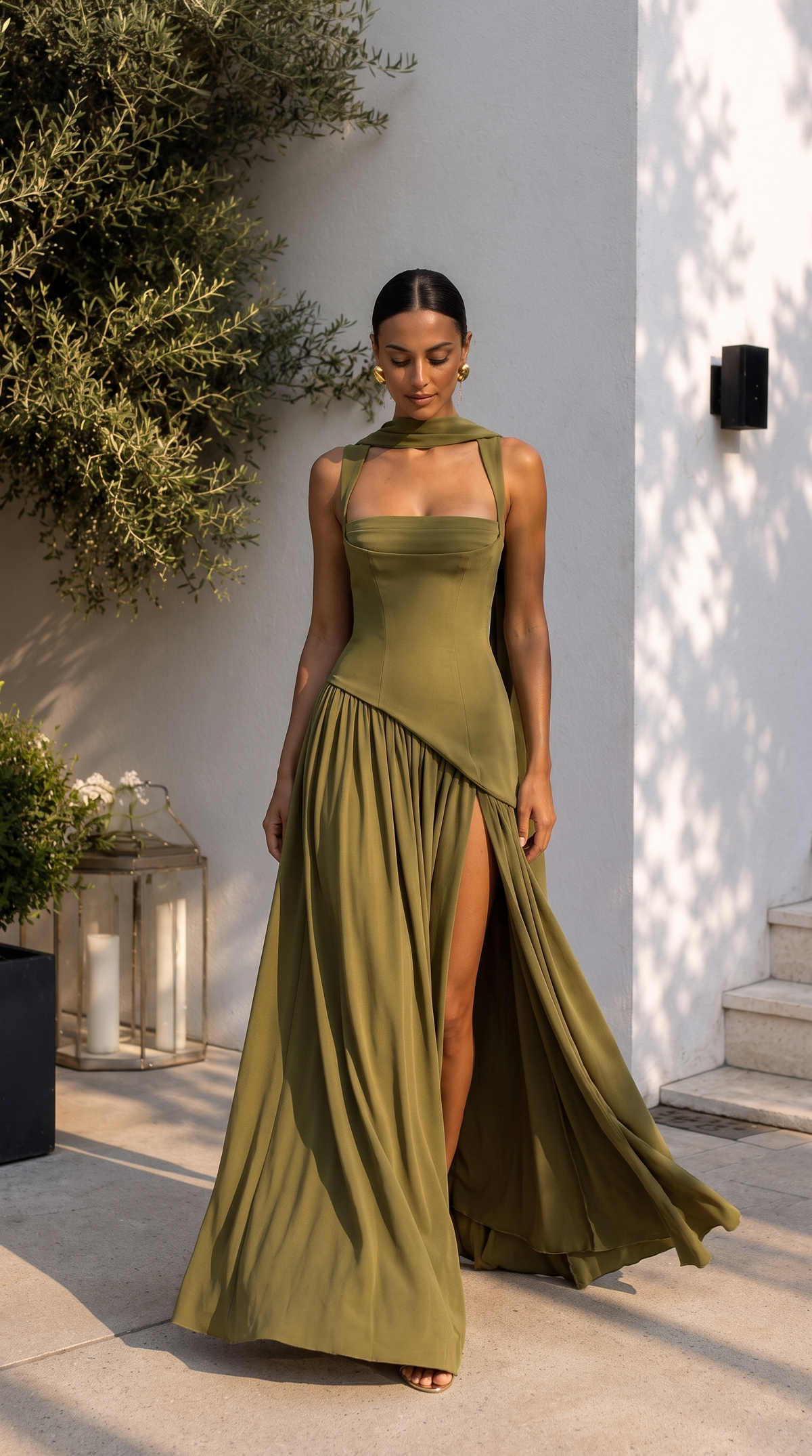 DANTHE Maxikleid mit Beinschlitz