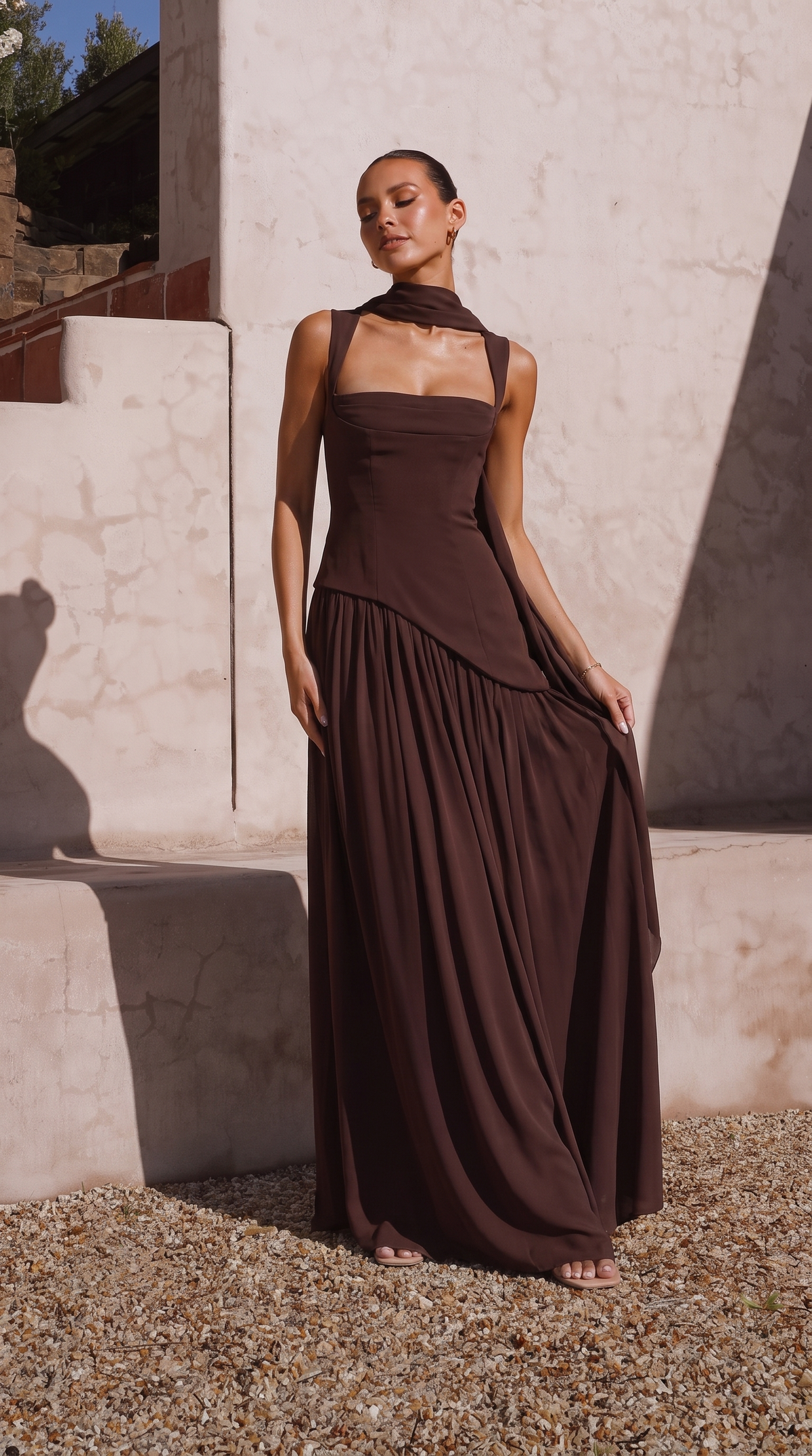DANTHE Abendkleid mit Faltenrock