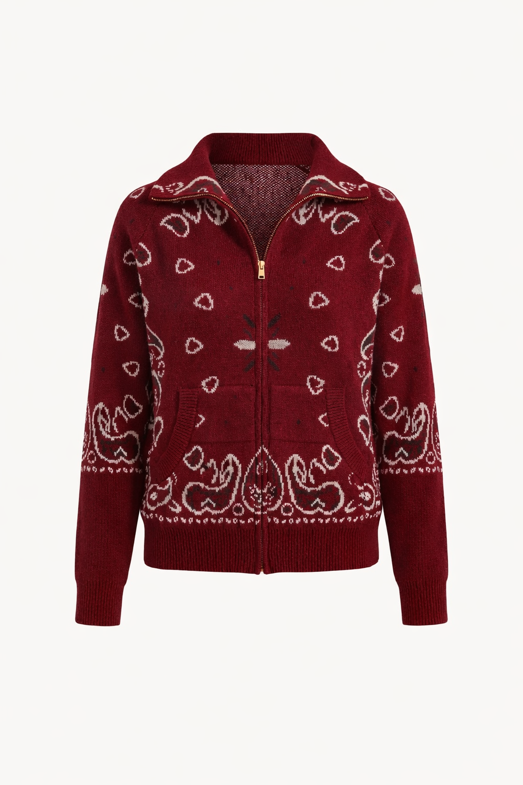 DAVINA Paisley-Strickjacke Nahaufnahme
