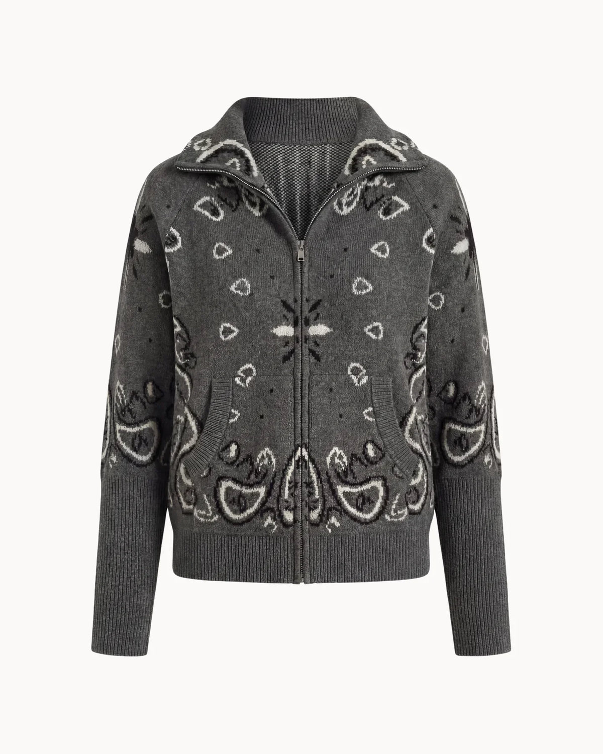 DAVINA Paisley-Strickjacke Detail Bündchen