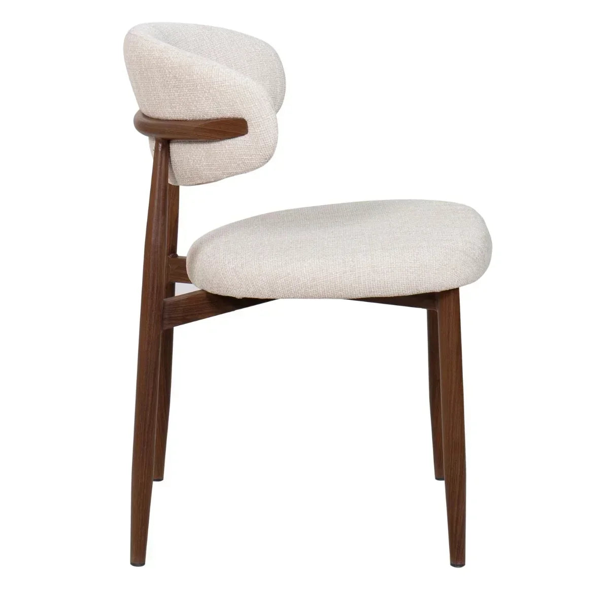 AIKO Japandi-Esszimmerstühle in Beige/Walnuss