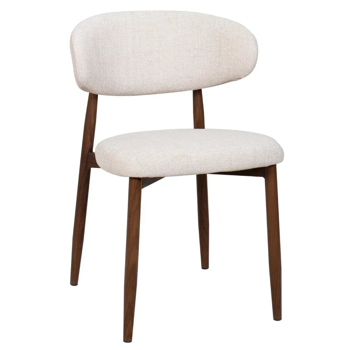 AIKO Japandi-Esszimmerstühle in Beige/Walnuss