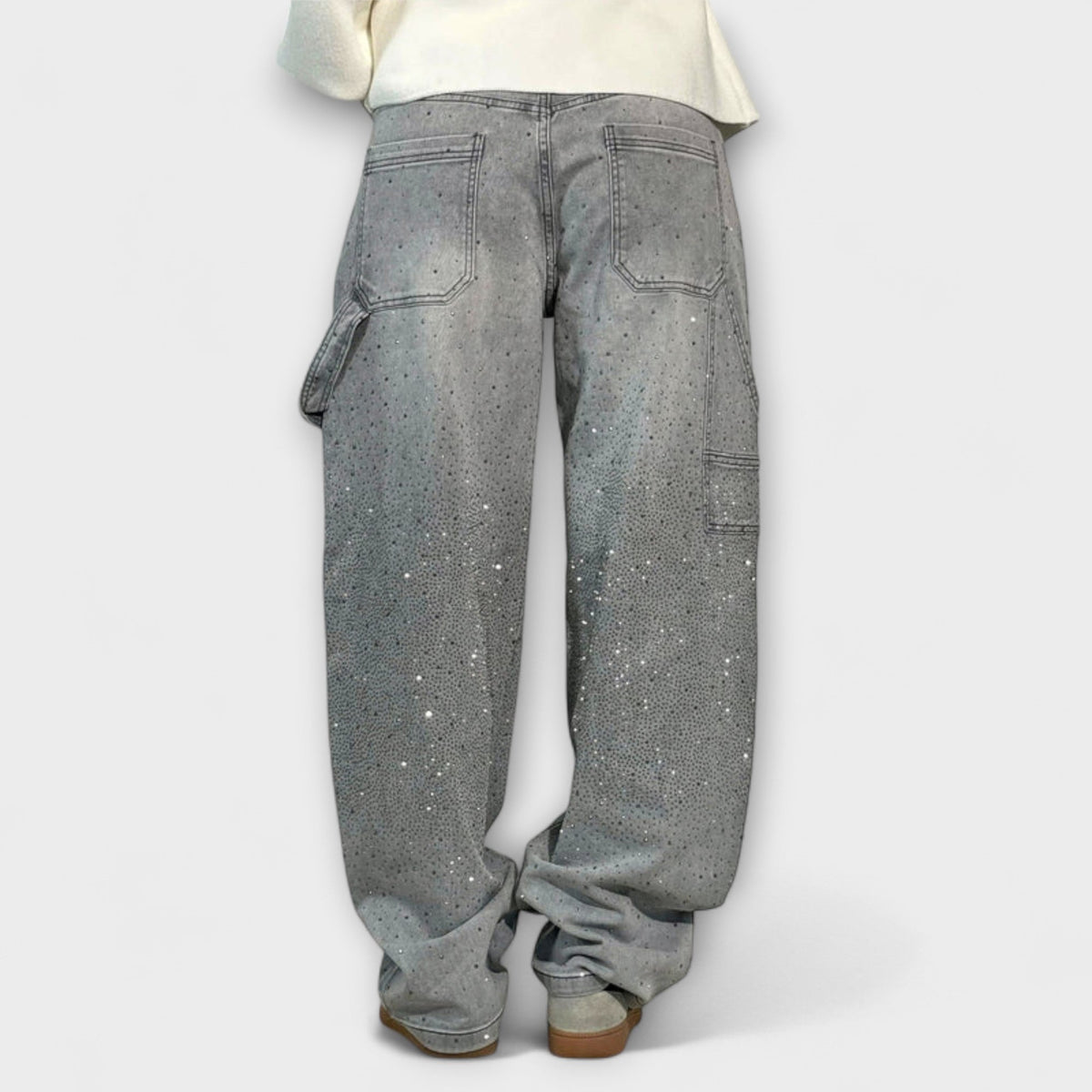 Gertrud - Glitzer-Jeans im Ballonschnitt