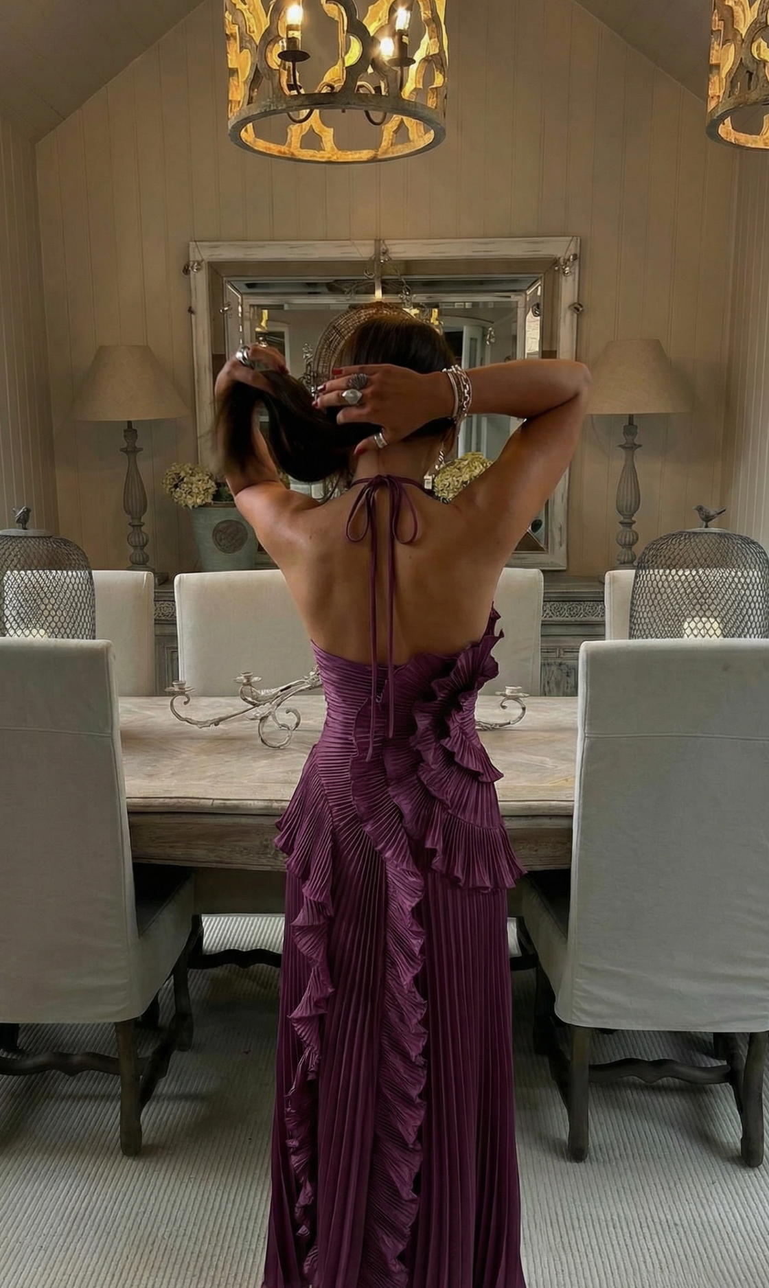 SAMARA Neckholder-Maxikleid Seitenansicht