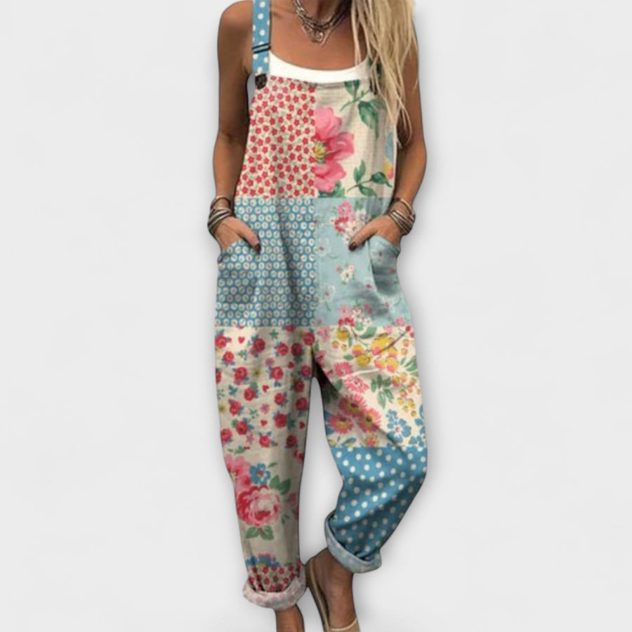 Elara - Latzhose mit Retro-Patchwork