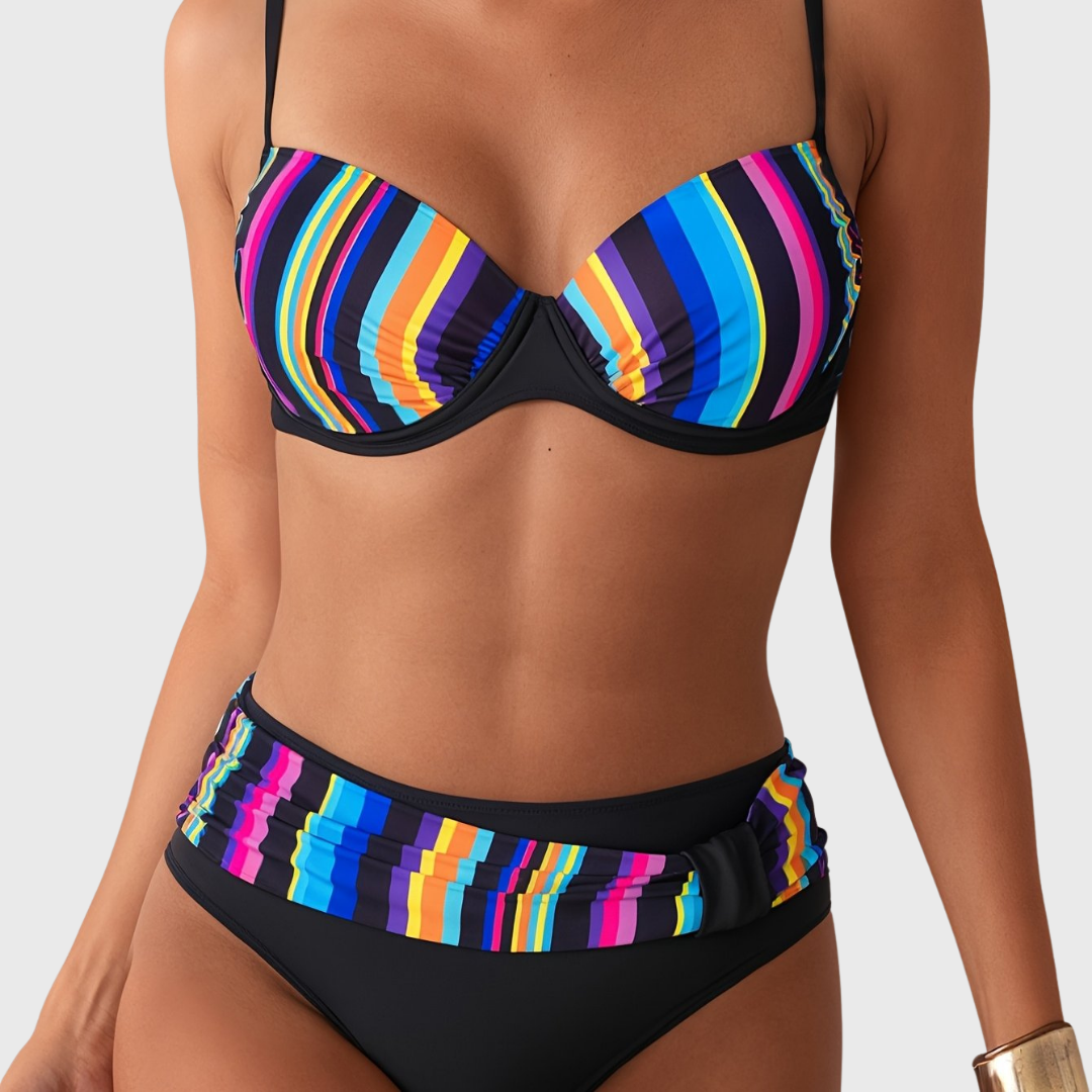 Azuur - Lebhafter Streifenprint mit schmeichelnder hoher Taille