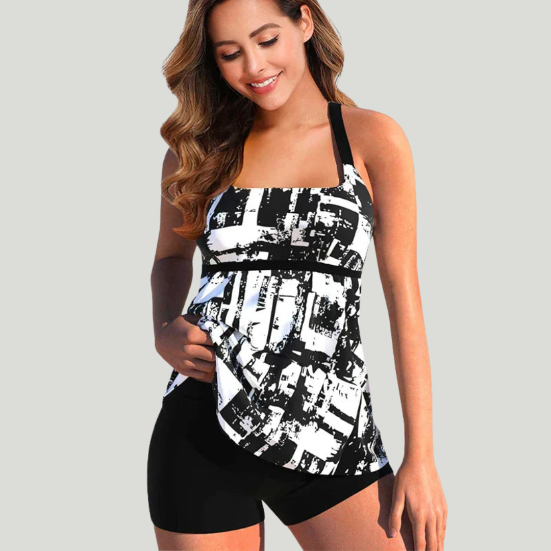 Ines - Tankini mit Shorts im abstrakten Urban-Print