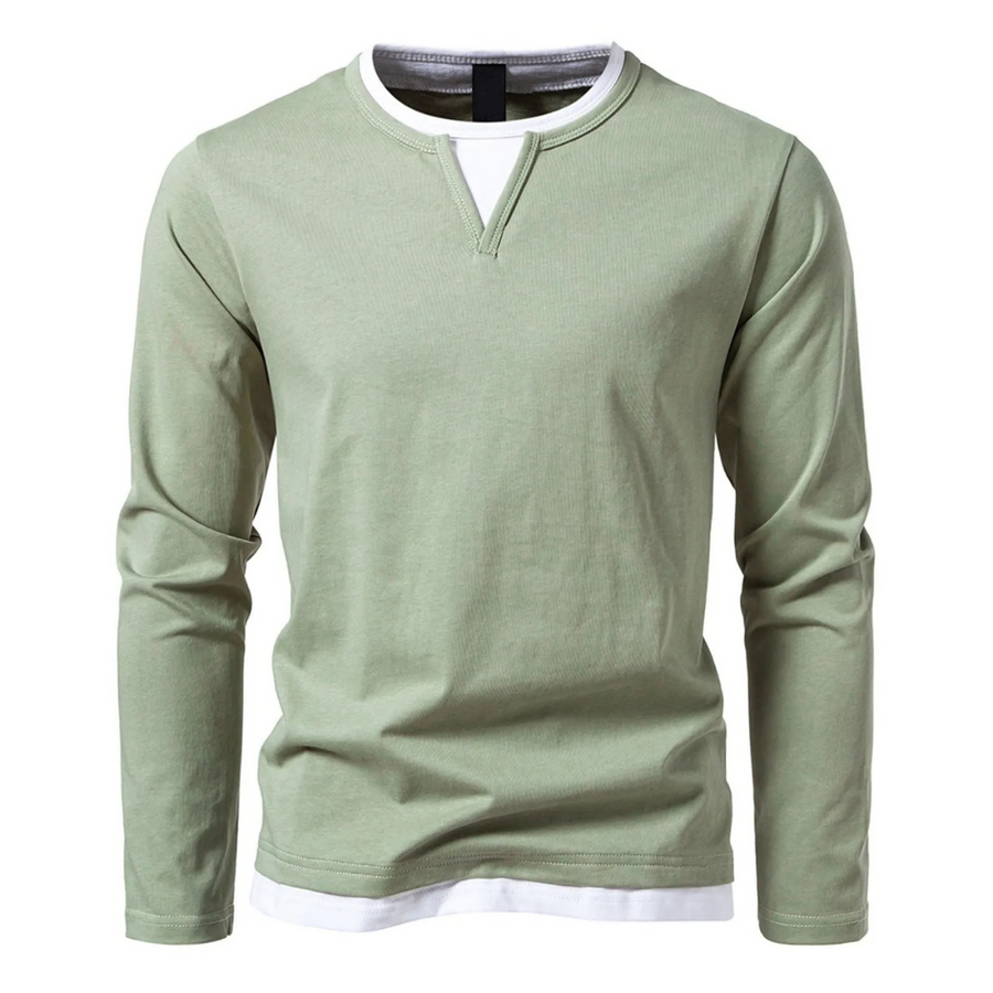 Langärmeliges Baumwoll-T-Shirt