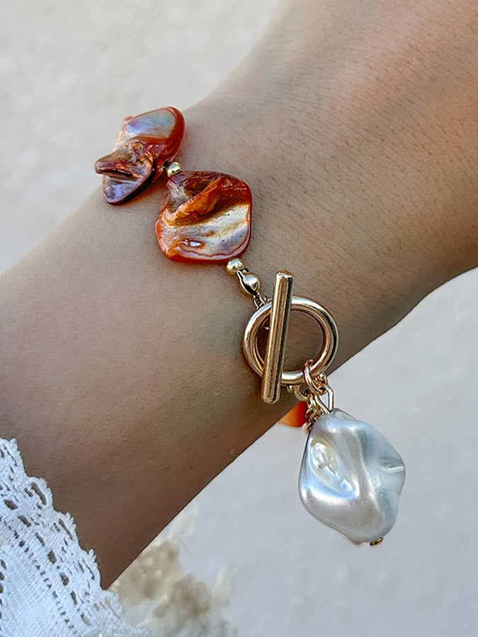 Boho Unregelmäßige Muschelkern Halskette Urlaub Retro Seestern Persönlichkeit Halskette