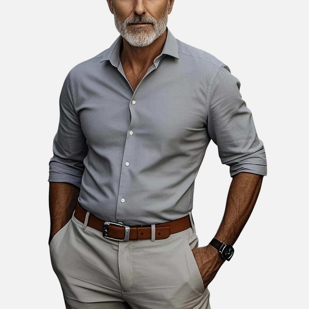 Herren Slim Fit Business Hemd
