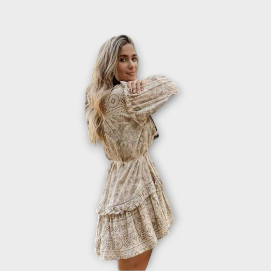 Miliani - Goldenes Boho-Kleid mit Volants