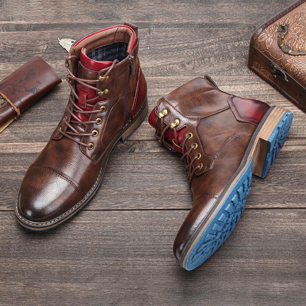 Oxford-Stiefel aus Leder