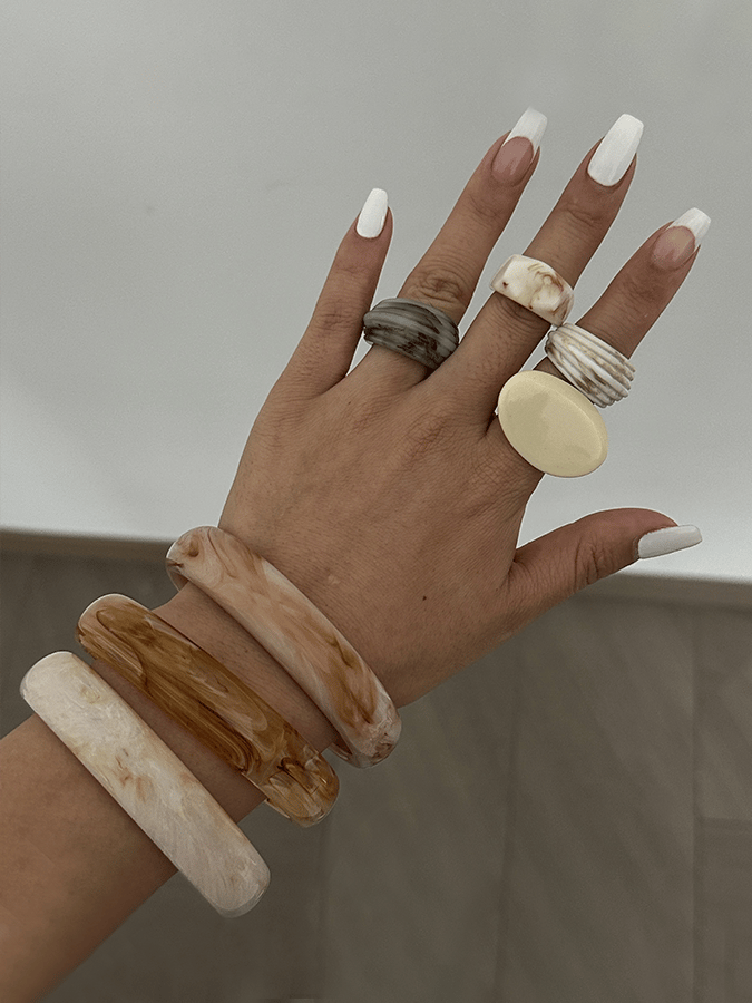 Damen Vintage Ethnischer Marmorarmband