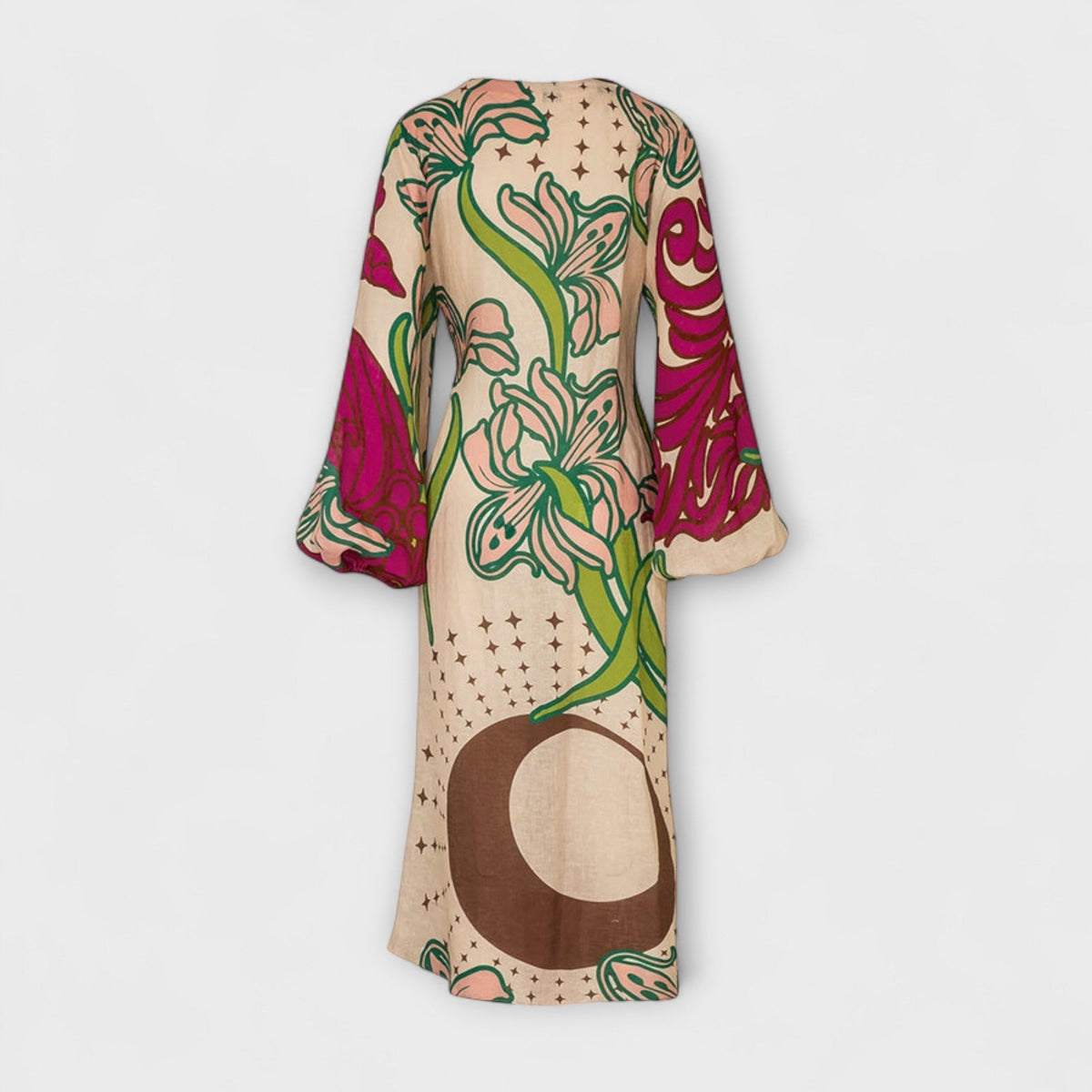 Tracey - Buntes Bindetunika-Maxikleid