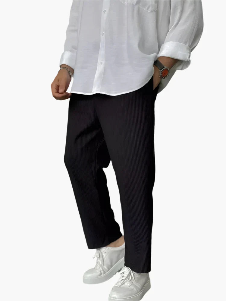 Herren Relax Fit Plissee Hose