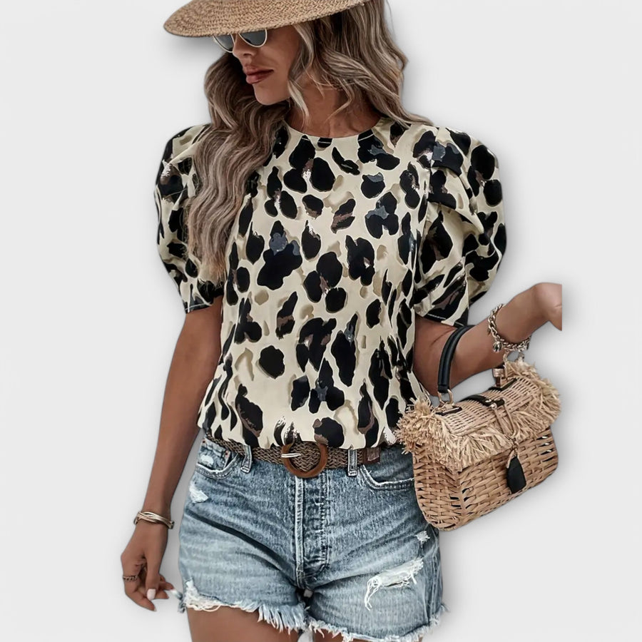Amelia - Bluse mit Leopardenmuster