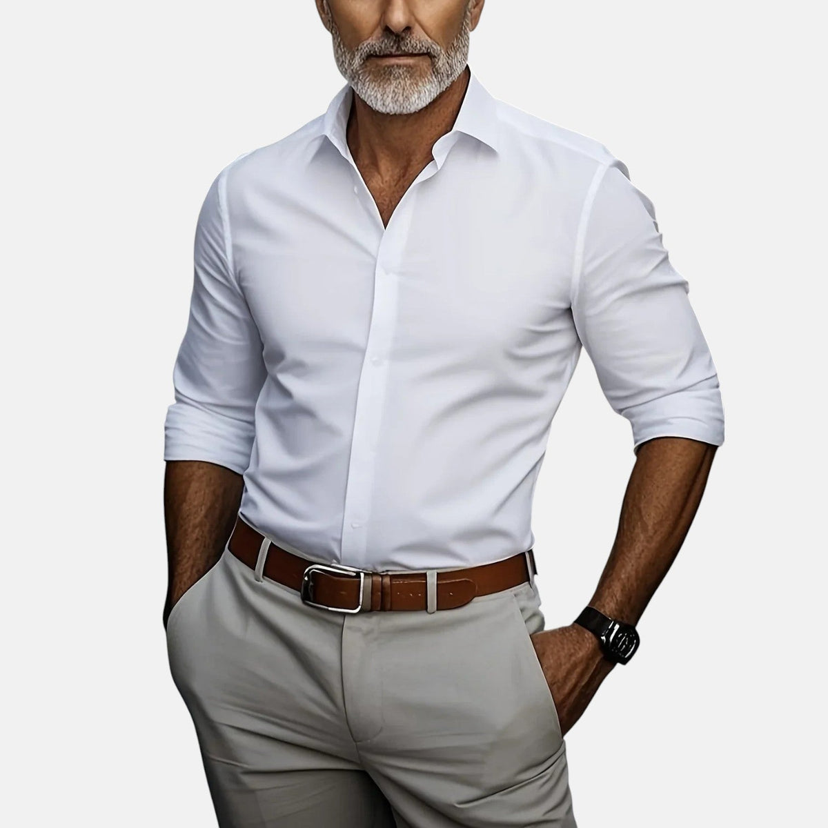 Herren Slim Fit Business Hemd