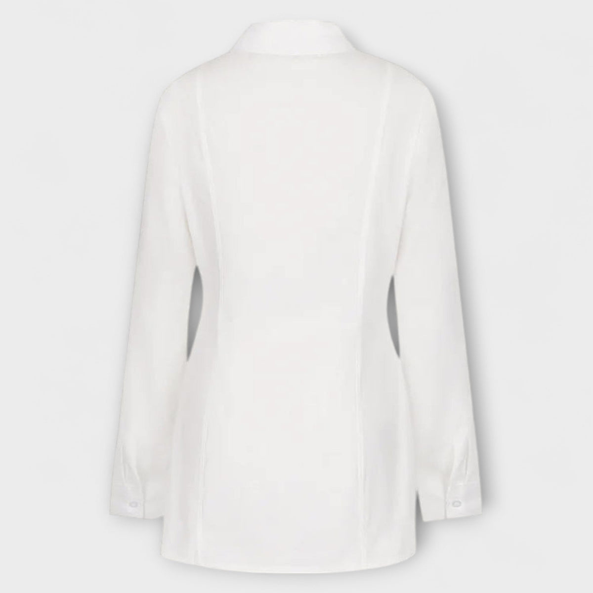 Indie - Weisses langärmeliges Plissee-Hemdkleid