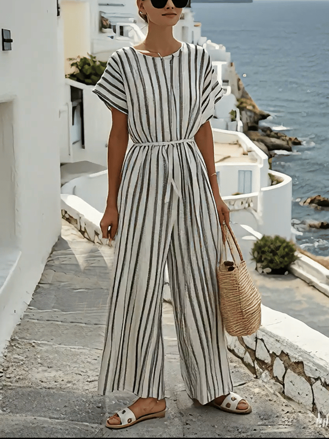 Damen Kontraststreifen Jumpsuit
