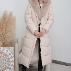 LIVIA langer gesteppter Wintermantel in Gebrochenes Weiss
