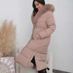LIVIA langer gesteppter Wintermantel in Beige