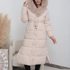 LIVIA langer gesteppter Wintermantel in Gebrochenes Weiss