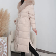LIVIA langer gesteppter Wintermantel in Gebrochenes Weiss