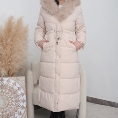LIVIA langer gesteppter Wintermantel in Gebrochenes Weiss