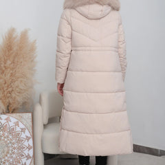 LIVIA langer gesteppter Wintermantel in Gebrochenes Weiss